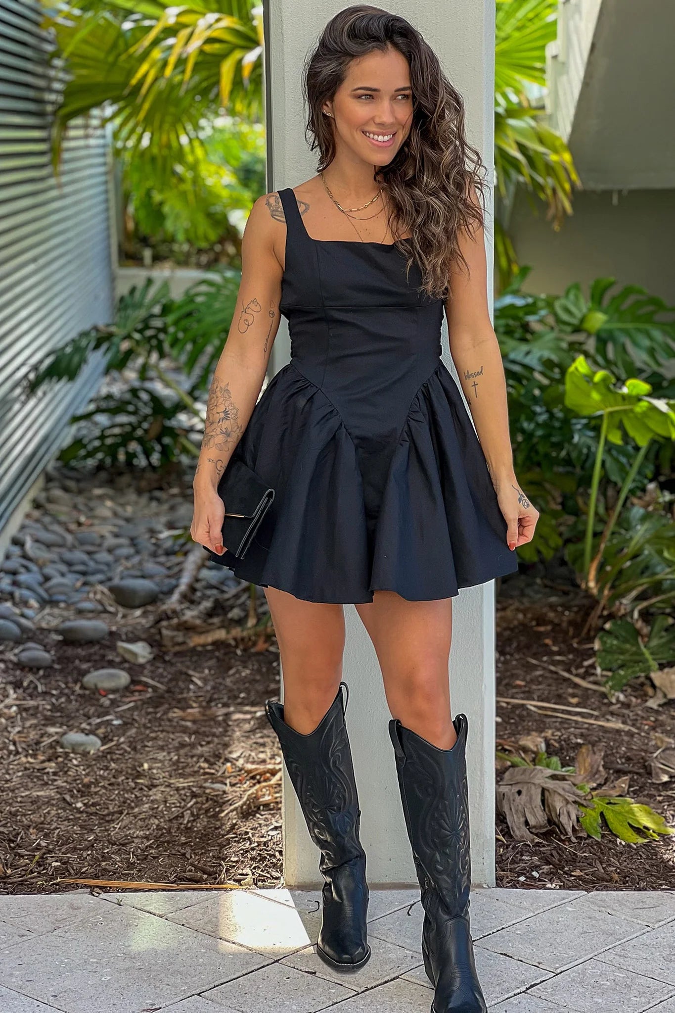Black A Line Dress With Back Bow