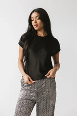 Marvin Satin Blouse in Black