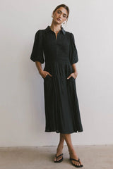Belen Midi Dress in Dark Teal FINAL SALE