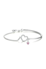 Heart Charm Bracelet in Sterling Silver