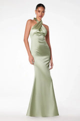 Piper Maxi Dress Fitted Satin Halter Dress