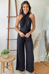 Black Multi Tie Jumpsuit