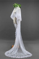 Two Tier Tulle Lace Edge Bridal Veil Wedding Veil