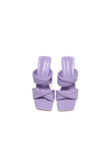 Lavender High Heels Woven Chunky Sandals