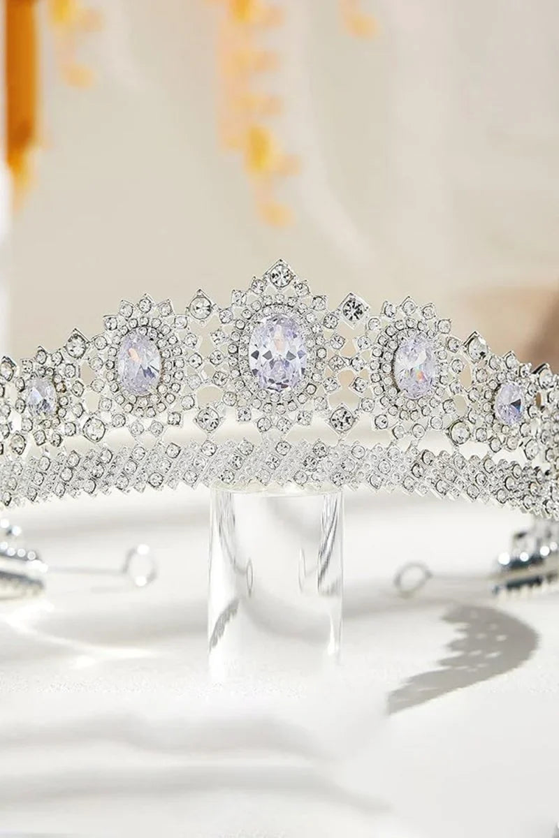 Silver Rhinestone Queen Crown