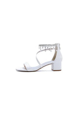 Strappy Heeled Sandals with Pearl and Crystal Embellishments