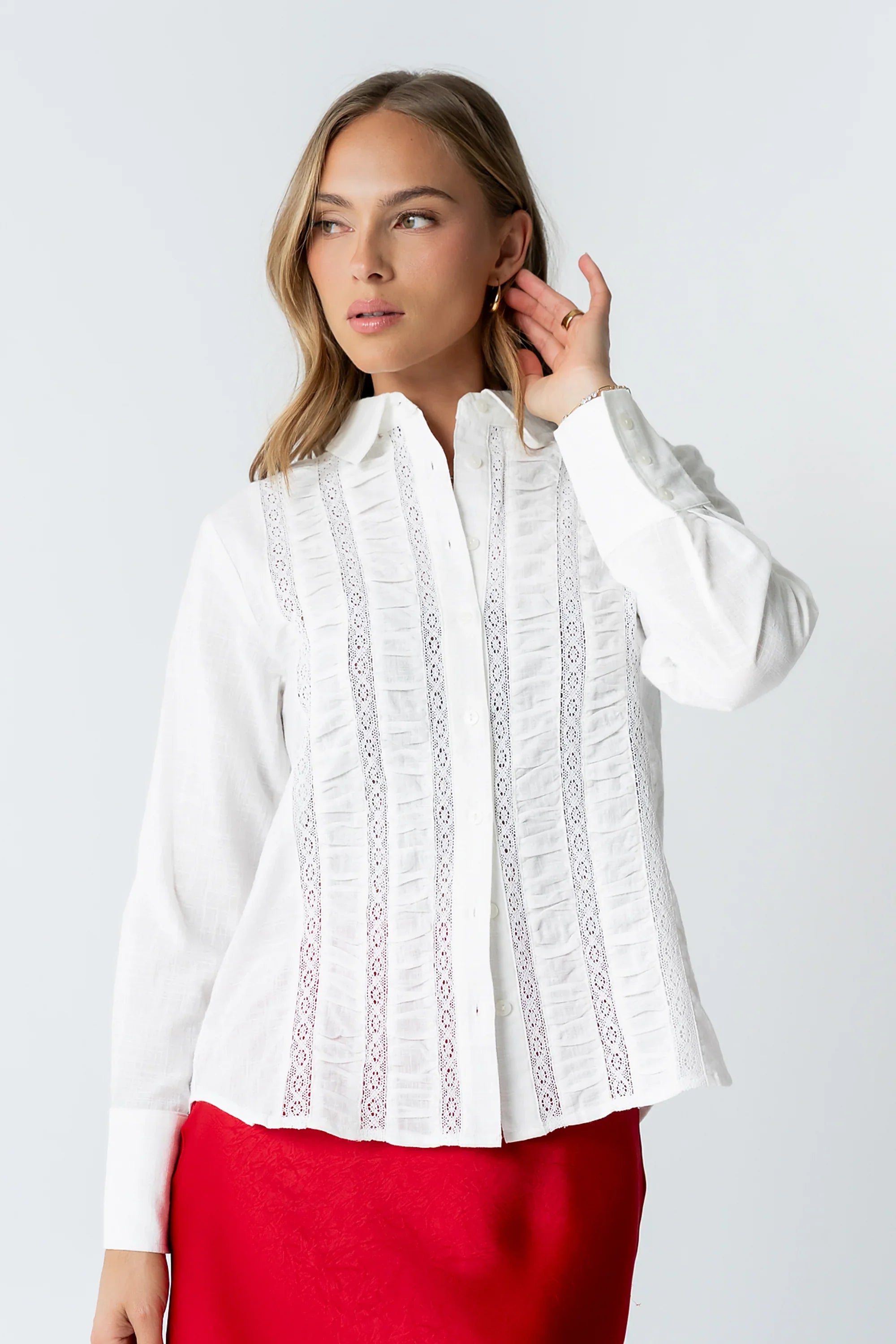 Carlie Sheer Button Up