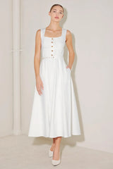 SUMMER SOCIAL WHITE MIDI DRESS