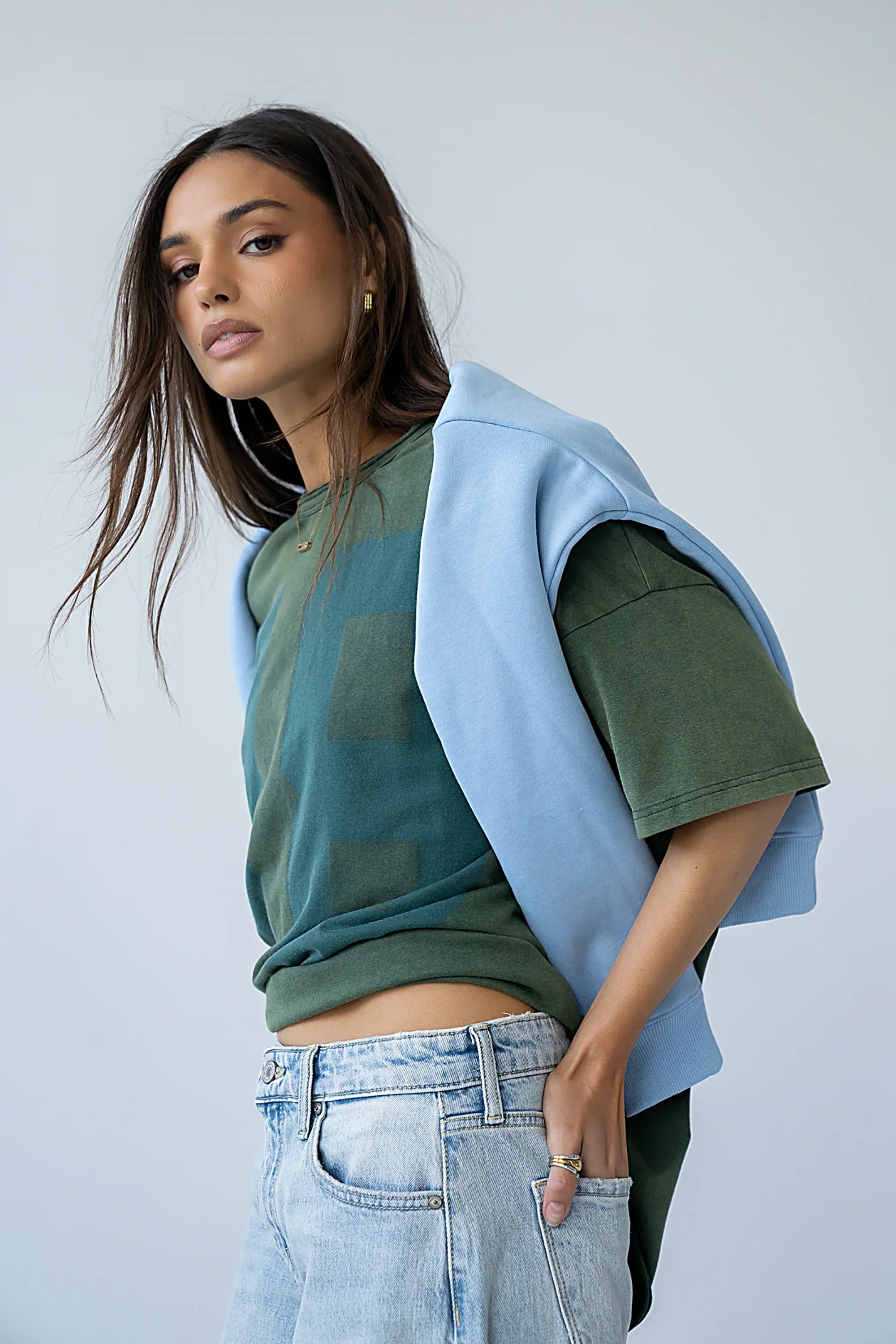 Marie Oversized Sweatshirt in Blue