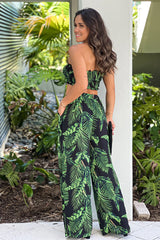 Multi Printed Smoked Top And Pants Set