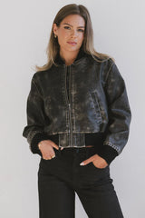 Clarissa Bomber Jacket in Black FINAL SALE