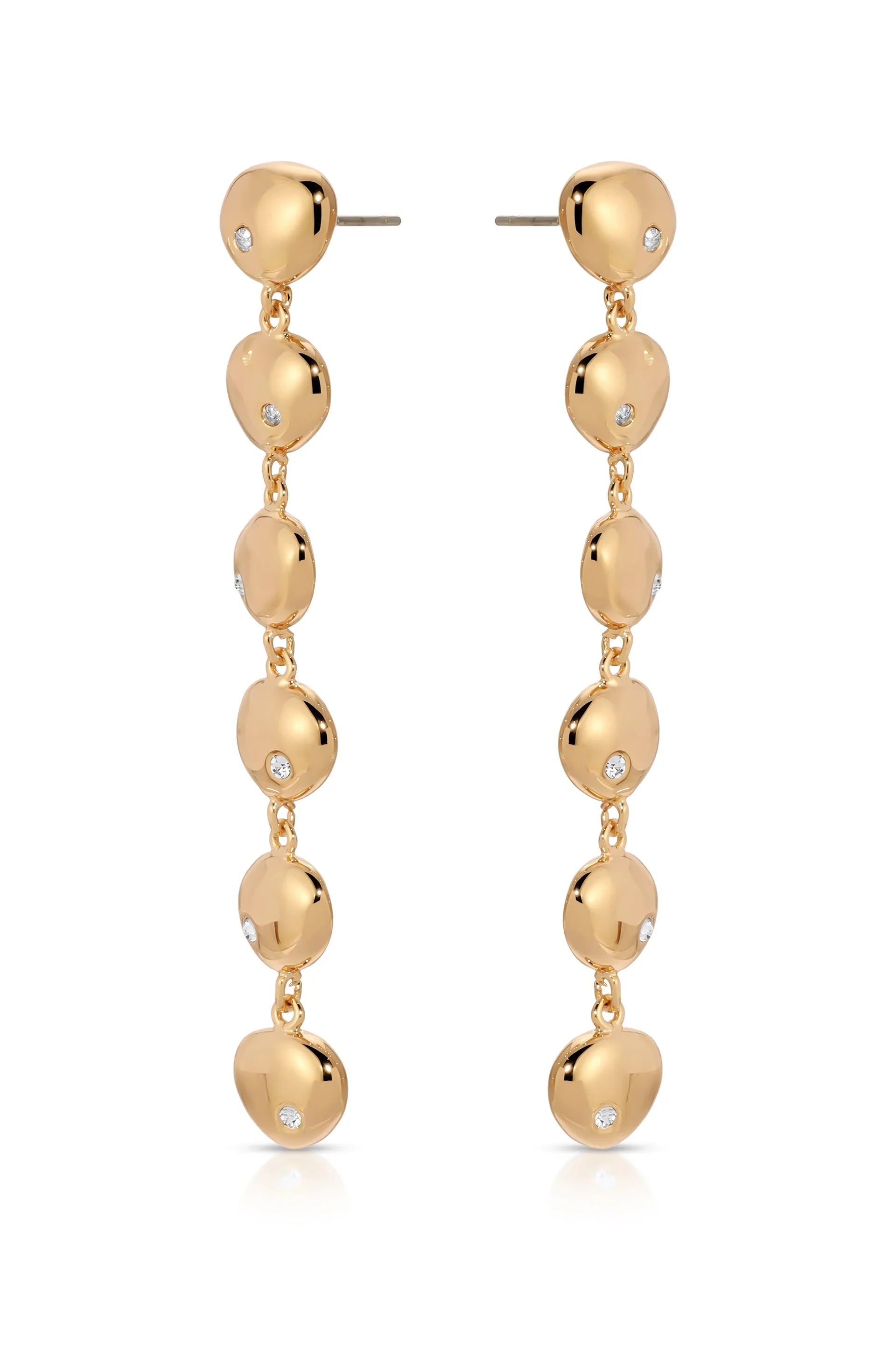 Polished Pebble Linear Dangle Earrings