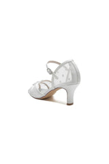 Peep Toe Mesh Strap Buckle Stiletto Heels With Bow