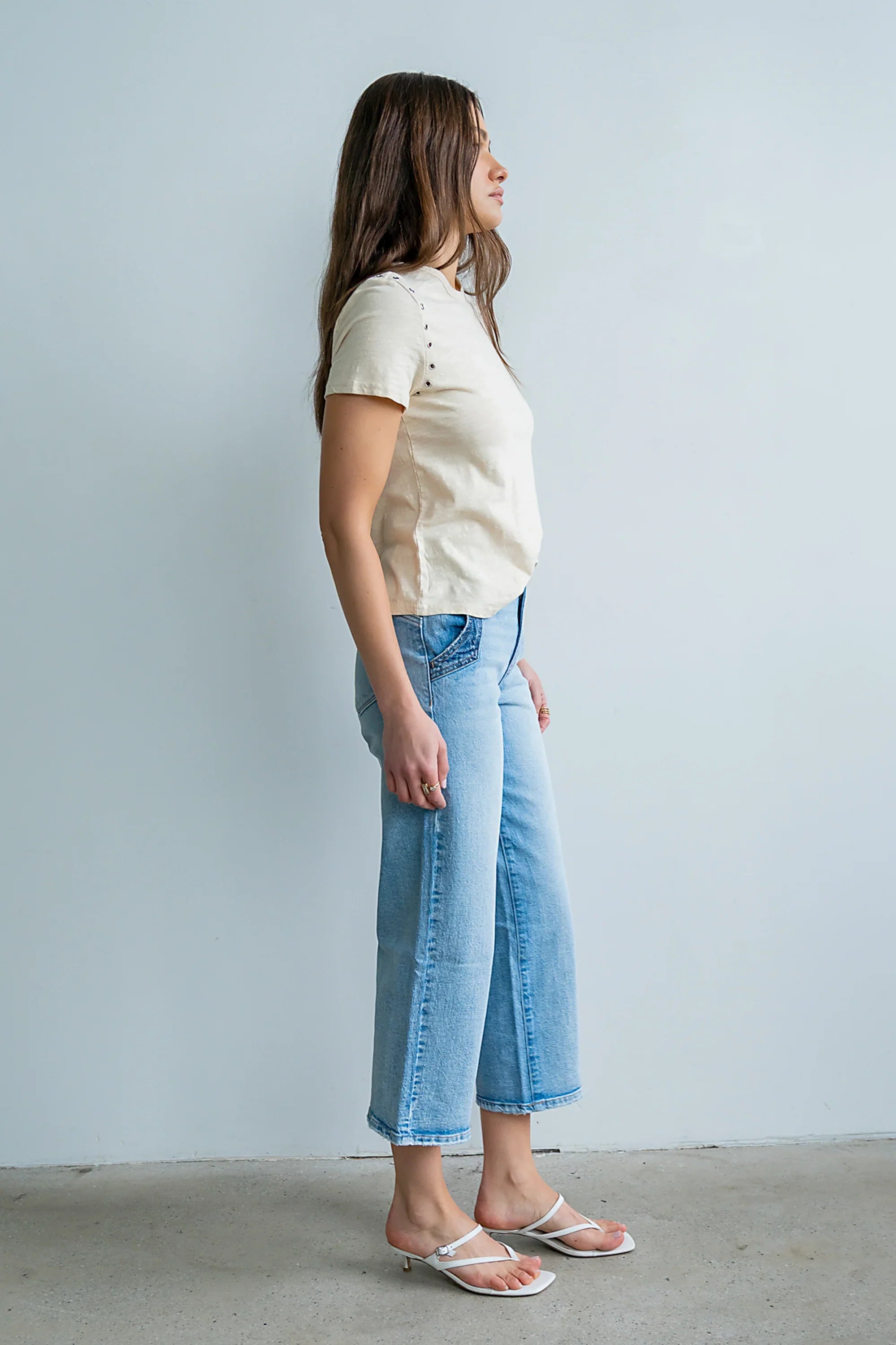 Genesis Grommet Top in Bone
