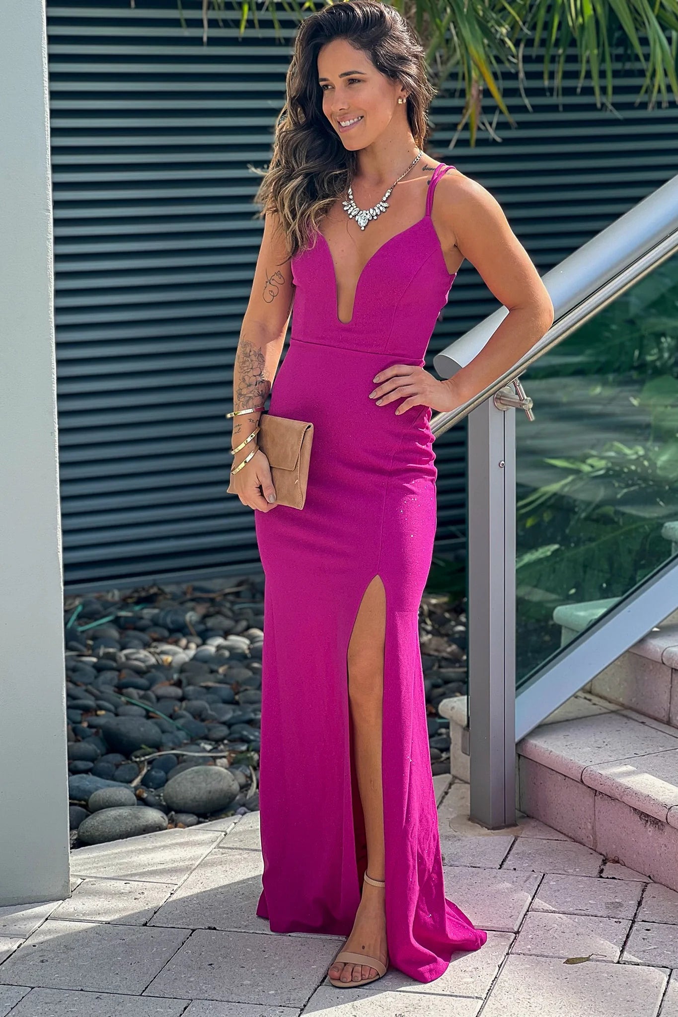 Violet Maxi Dress With Strappy Back