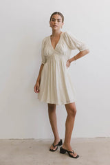 Lorna Mini Dress in Natural FINAL SALE