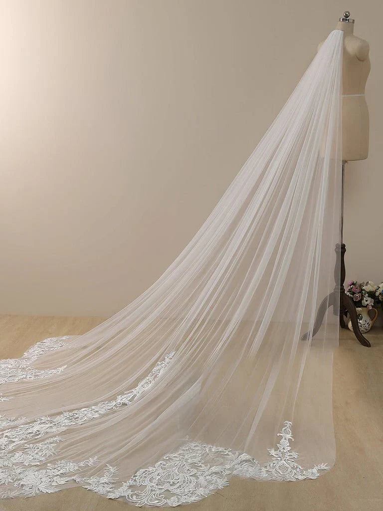 Vintage Lace Cathedral Veil Shaped Bridal Veil Wedding Veil