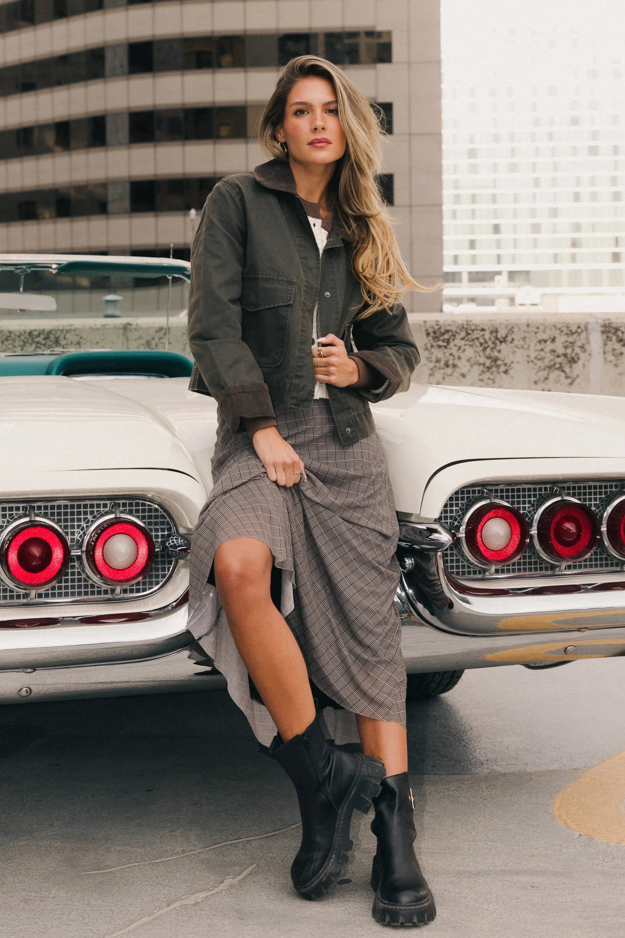 Krue Contrast Jacket in Olive FINAL SALE