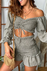 Olive Smocked Skort Set