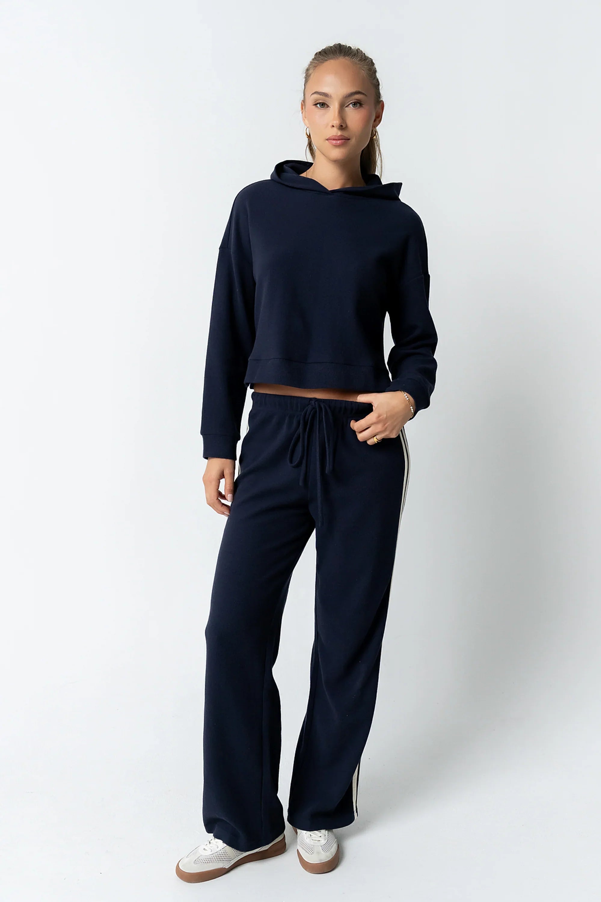Kourtney Waffle Knit Pants in Navy