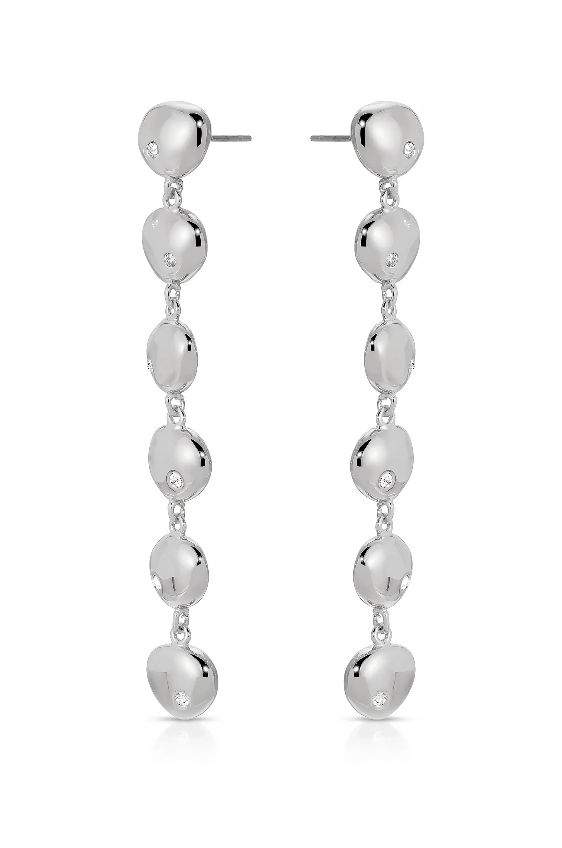 Polished Pebble Linear Dangle Earrings