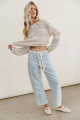 Jocelyn Barrel Jeans in Denim Stripe FINAL SALE