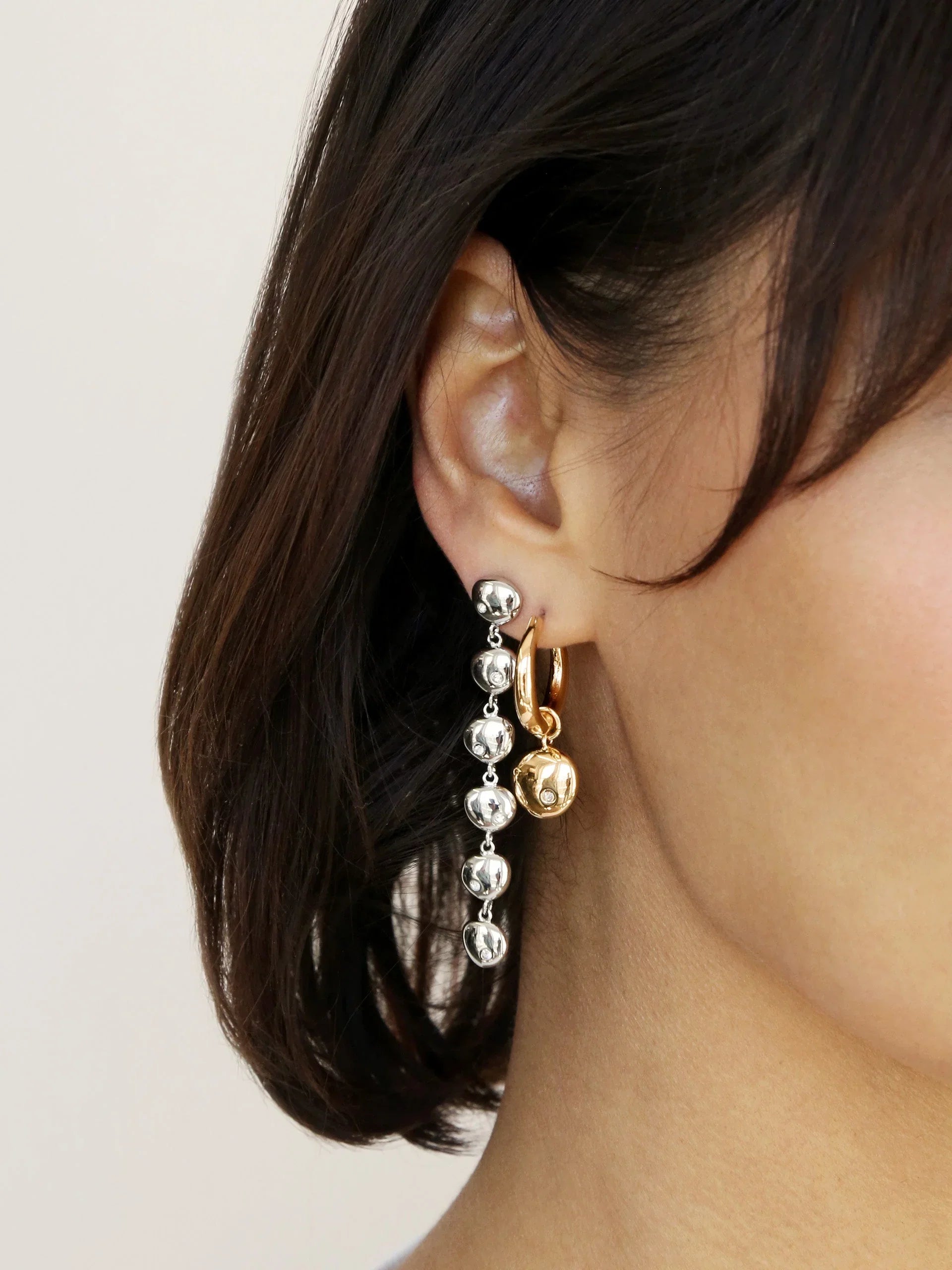 Polished Pebble Linear Dangle Earrings