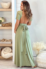 Olive Multi Tie Maternity Maxi Dress
