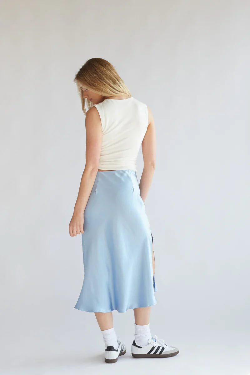 Eliza Satin Midi Skirt