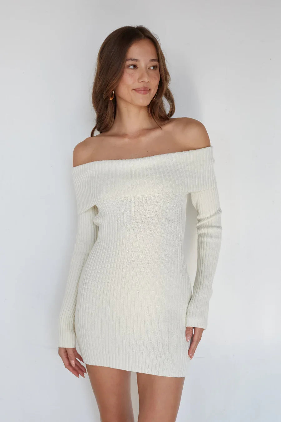 Zara Foldover Sweater Mini Dress