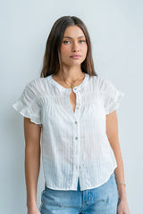 Kaytee Striped Top in White