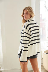 Macie Striped Turtleneck Sweater