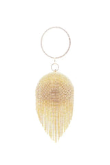 Womens Rhinestone Fringe Disco Ball Evening Clutch Bags