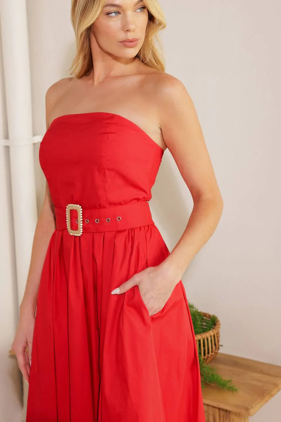 DAYS THAT FADE WOVEN MIDI DRESS FINAL SALE