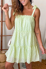 Avocado Eyelet Mini Dress