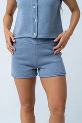 Paige Knit Shorts in Blue