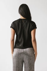 Marvin Satin Blouse in Black