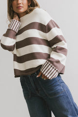 Helena Striped Sweater in Brown FINAL SALE